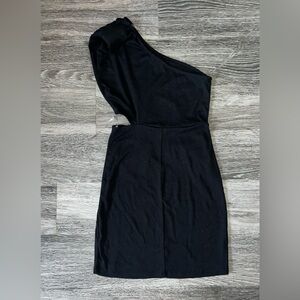 Lush Elegant Black One-Shoulder Dress with Cut Out Size Small